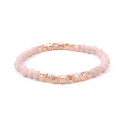 DoreenBeads Natural Crystal Bracelets Delicate Beaded Bracelet With Elastic For Best Couple Jewelry 18cm(7 1/8") long , 1 Piece