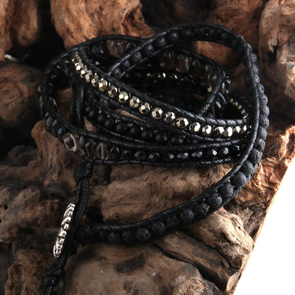 Bohemian Jewelry Boho Bracelet Mixed Natural Stones Charm 5 Strands Wrap Bracelets