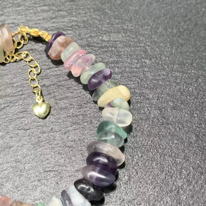 Natural Fluorite Bracelet Color Stone Irregular Jewelry Wholesale Design Handmade GEM Beads Healing Women Jewelry Gifts