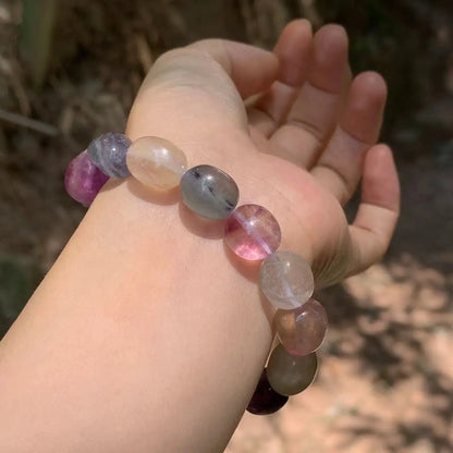 Natural Fluorite Bracelet Energy Healing Fine Jewelry Stone Gemstone Classic Style Cure Yoga Relief