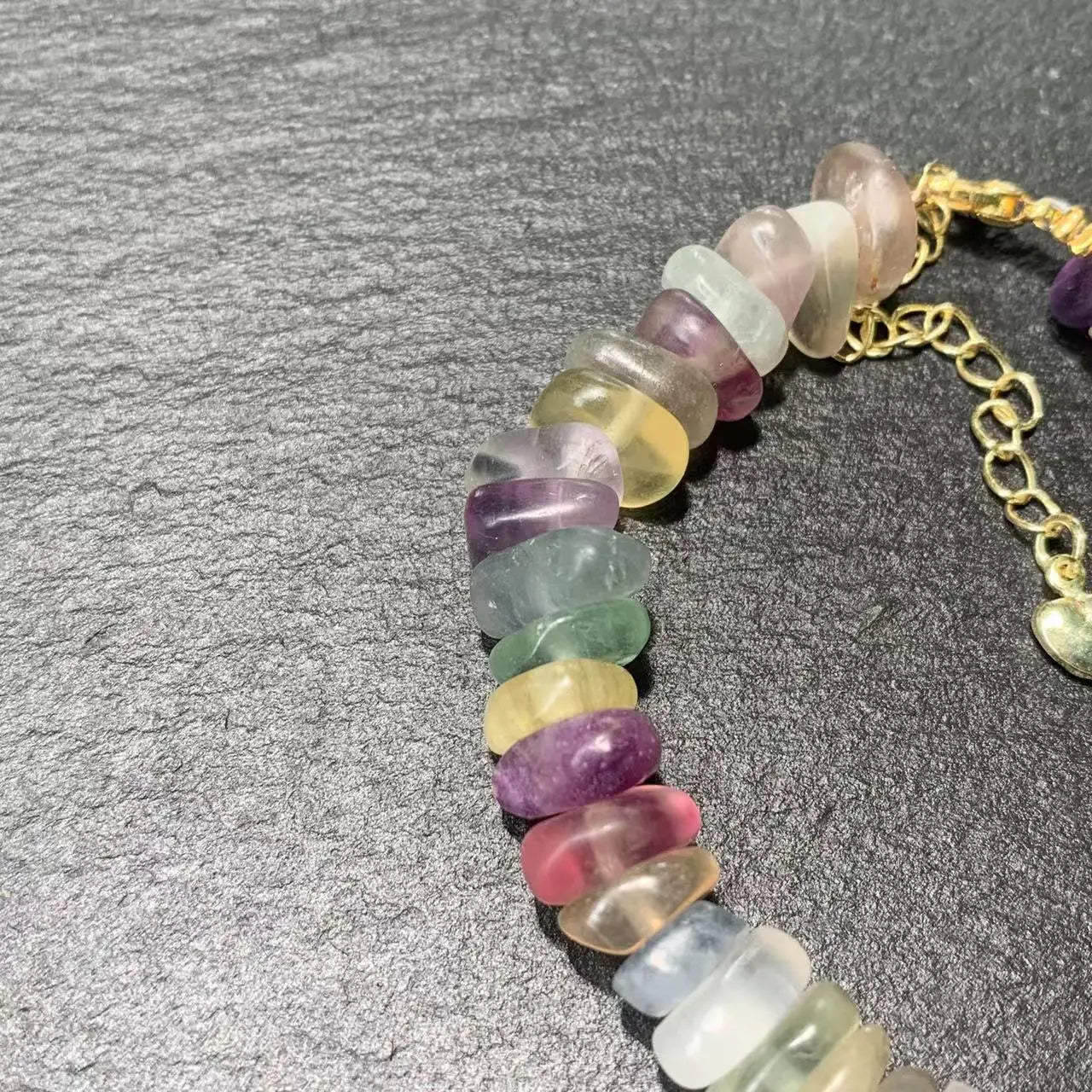 Natural Fluorite Bracelet Color Stone Irregular Jewelry Wholesale Design Handmade GEM Beads Healing Women Jewelry Gifts