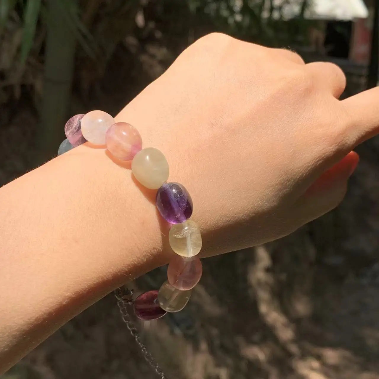 Natural Fluorite Bracelet Energy Healing Fine Jewelry Stone Gemstone Classic Style Cure Yoga Relief