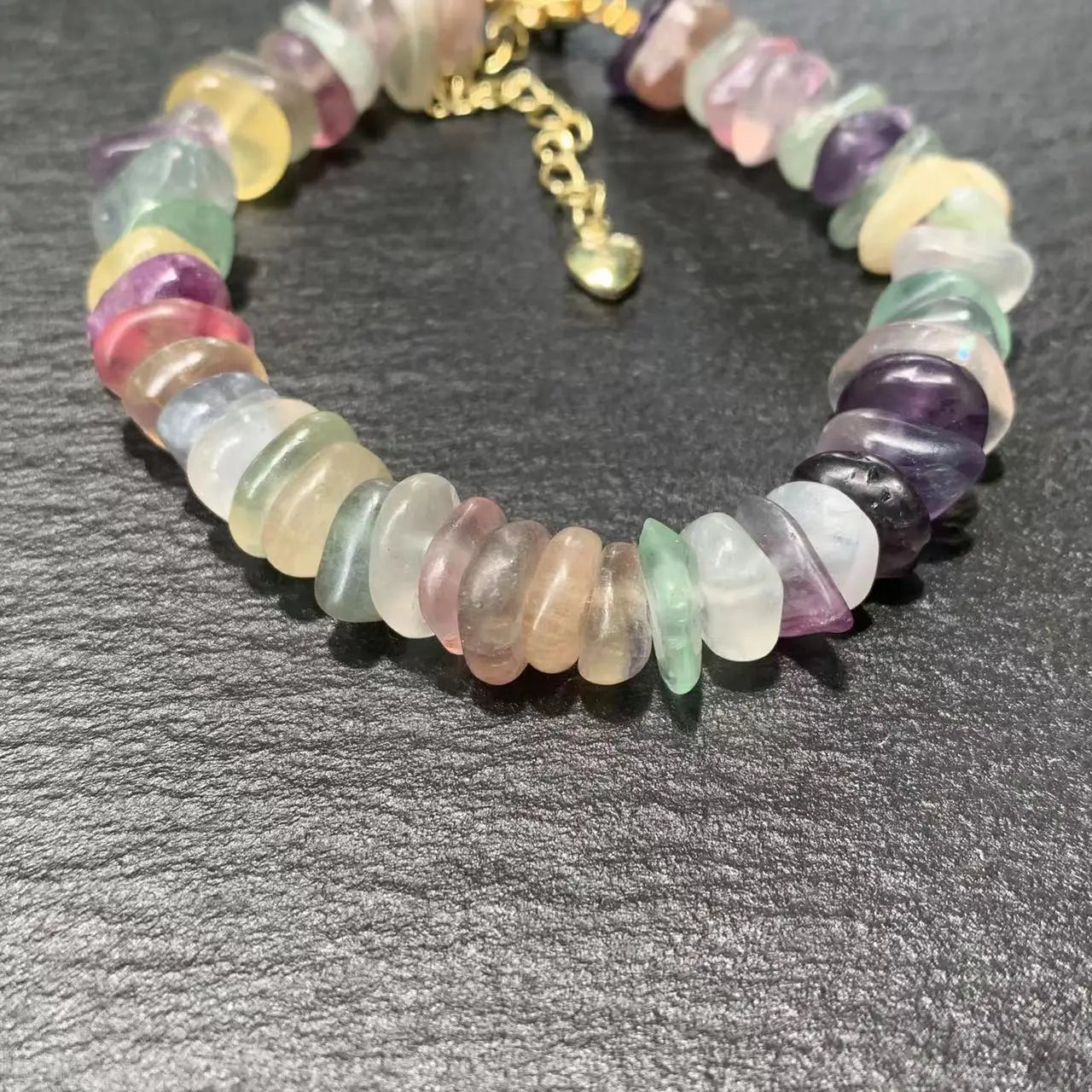 Natural Fluorite Bracelet Color Stone Irregular Jewelry Wholesale Design Handmade GEM Beads Healing Women Jewelry Gifts