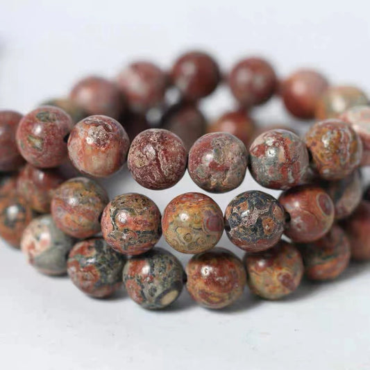 Red Leopard Skin Stone Bracelet - Emotional Balance & Inner Strength - Zenlike